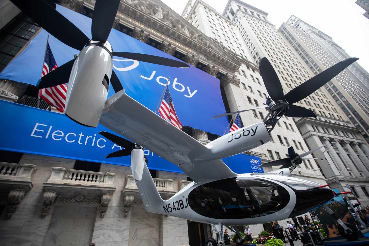 Joby Aviation aircraft outside NYSE