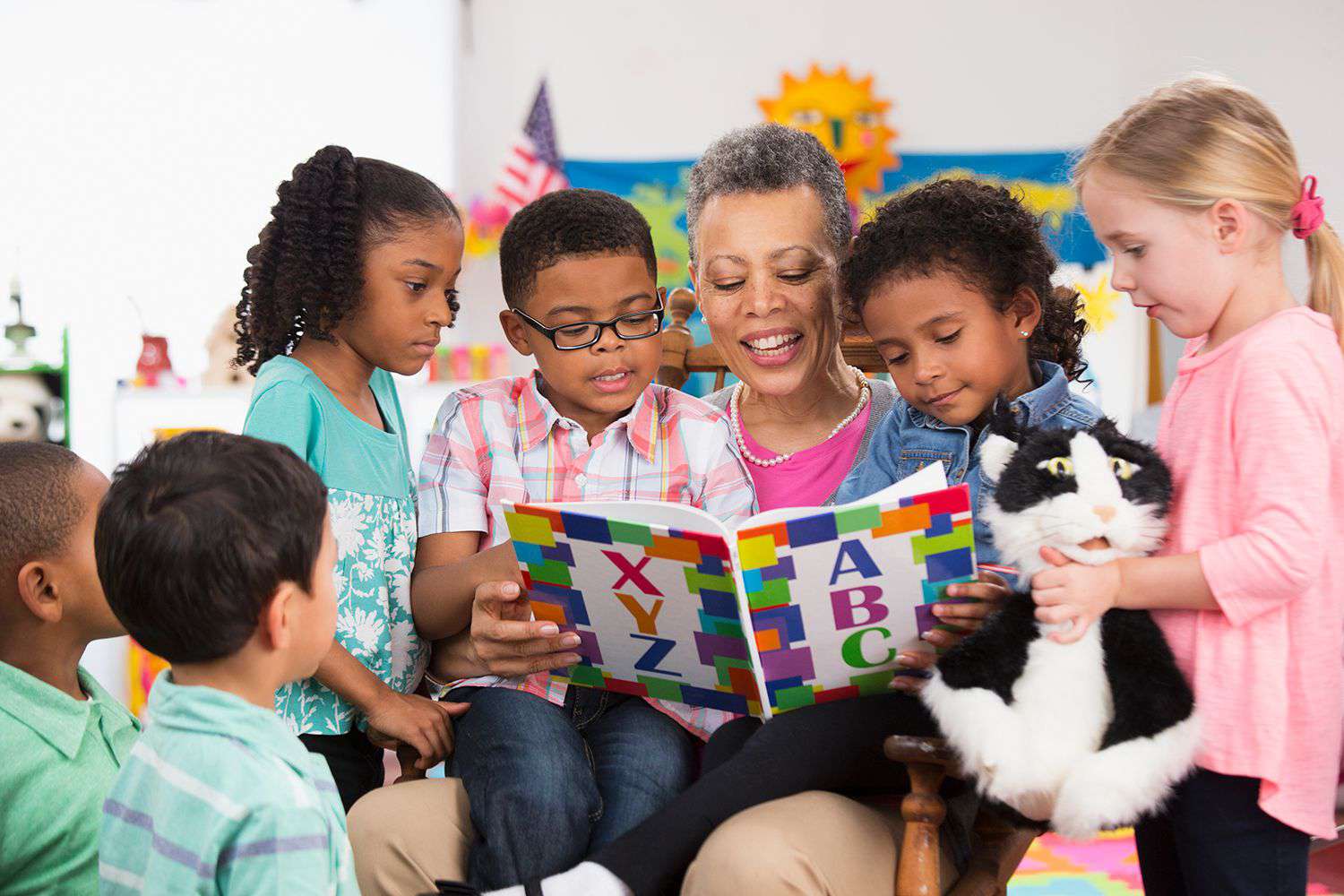 Teacher reading to class