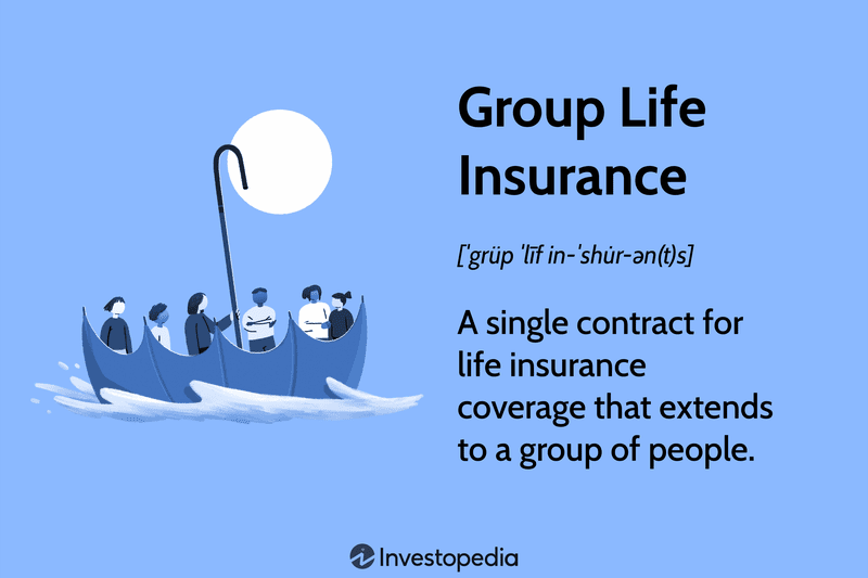 Group Life Insurance: A single contract for life insurance coverage that extends to a group of people.