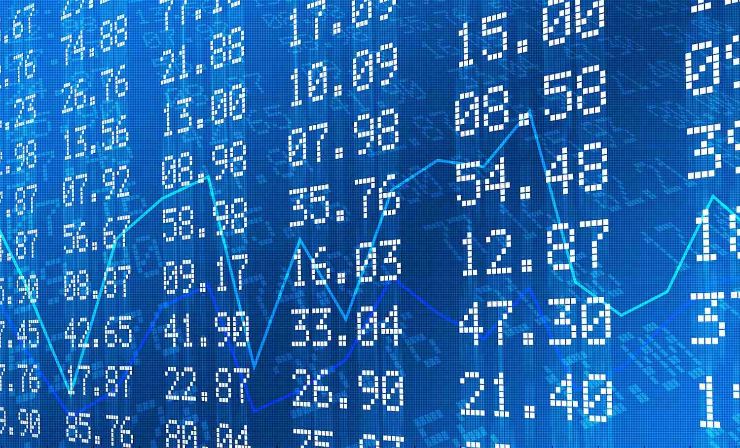 Stock exchange graph and numbers