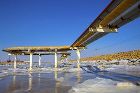 Rusty oil pipeline