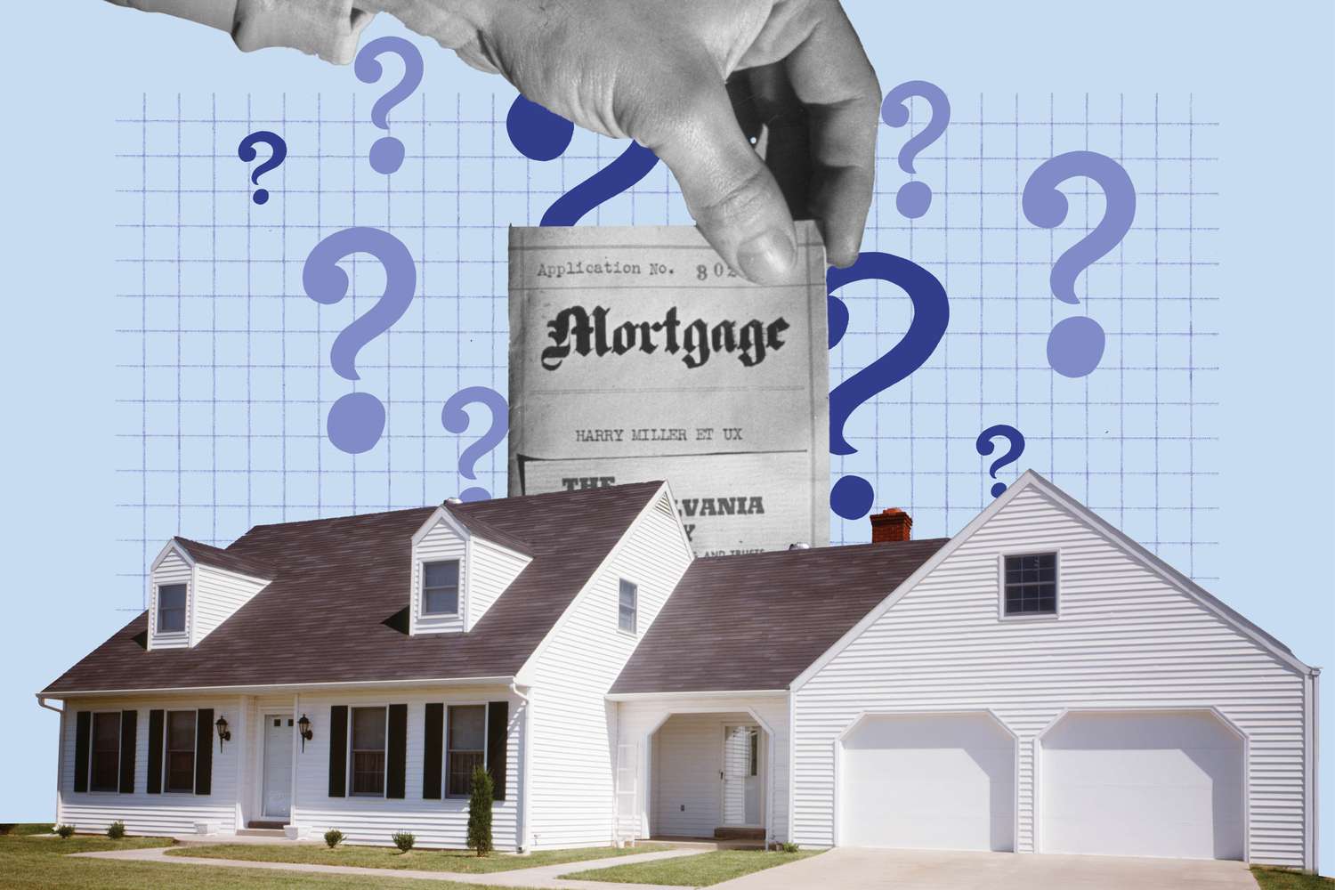 An illustration shows a mortgage being pulled from a home by a giant hand. 
