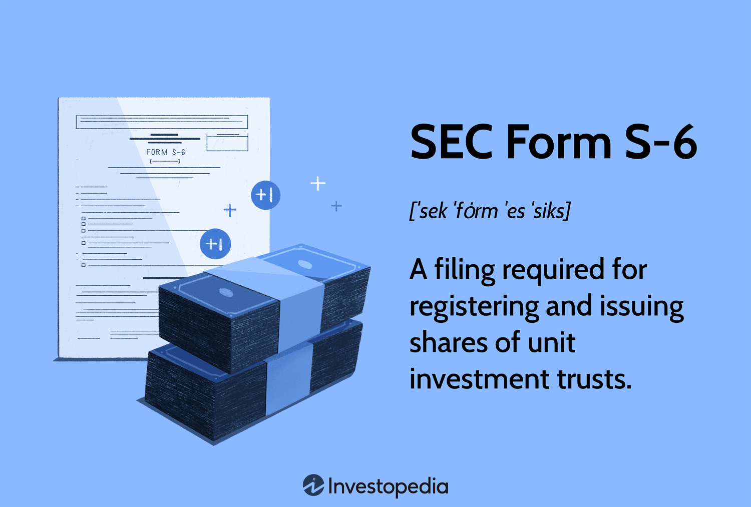 SEC Form S-6: A filing required for registering and issuing shares of unit investment trusts.