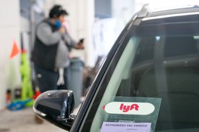 Lyft signage on a car