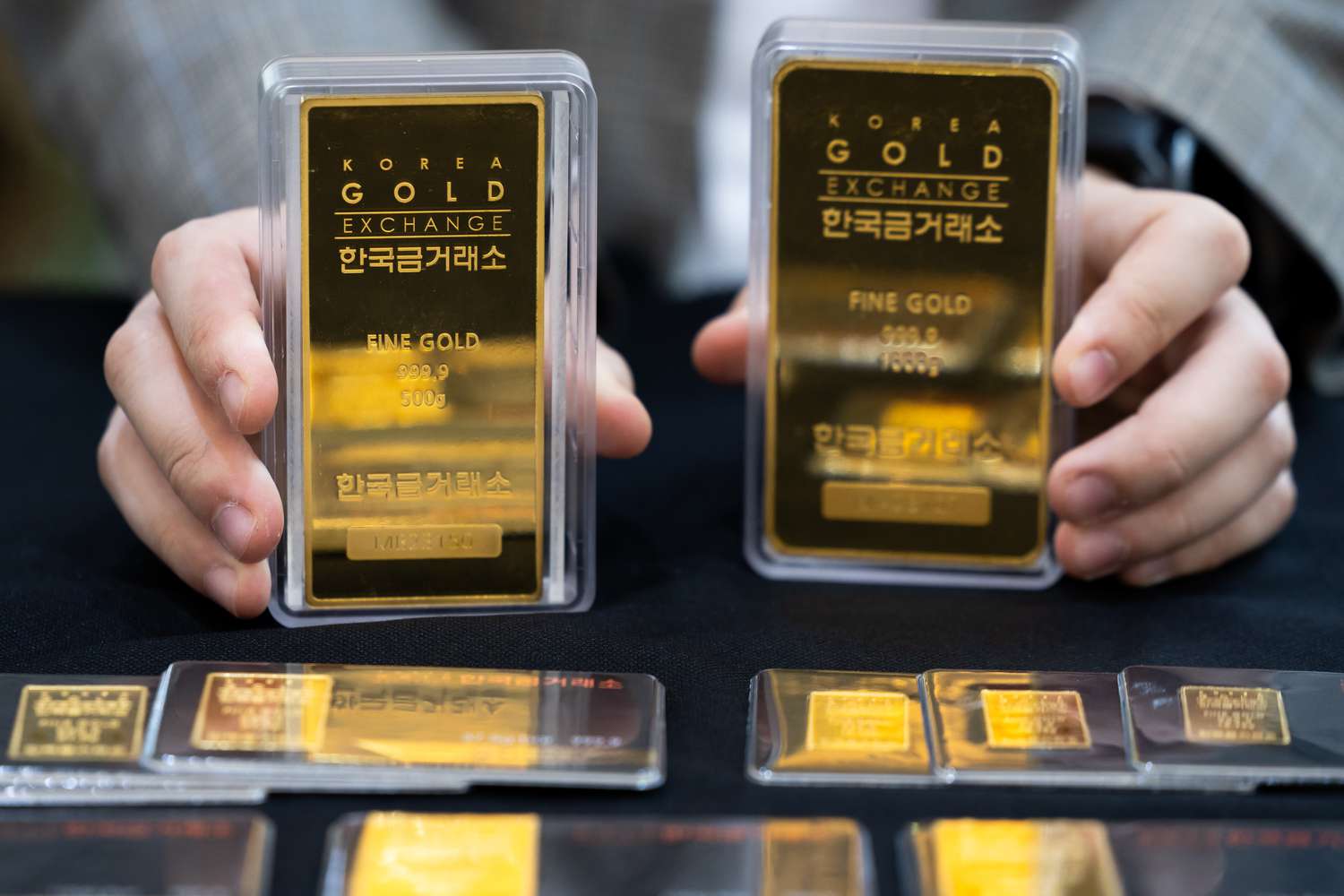 Gold bars at Korea Gold Exchange store in Seoul, South Korea.