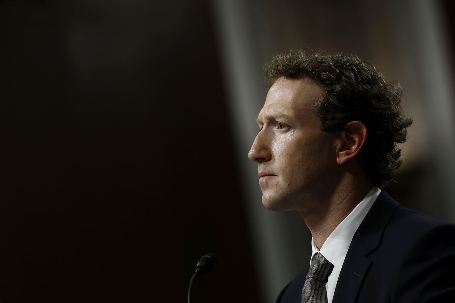Meta CEO Mark Zuckerberg testifying testifies before the Senate Judiciary Committee on January 31, 2024 in Washington DC on Jan. 31, 2024. 