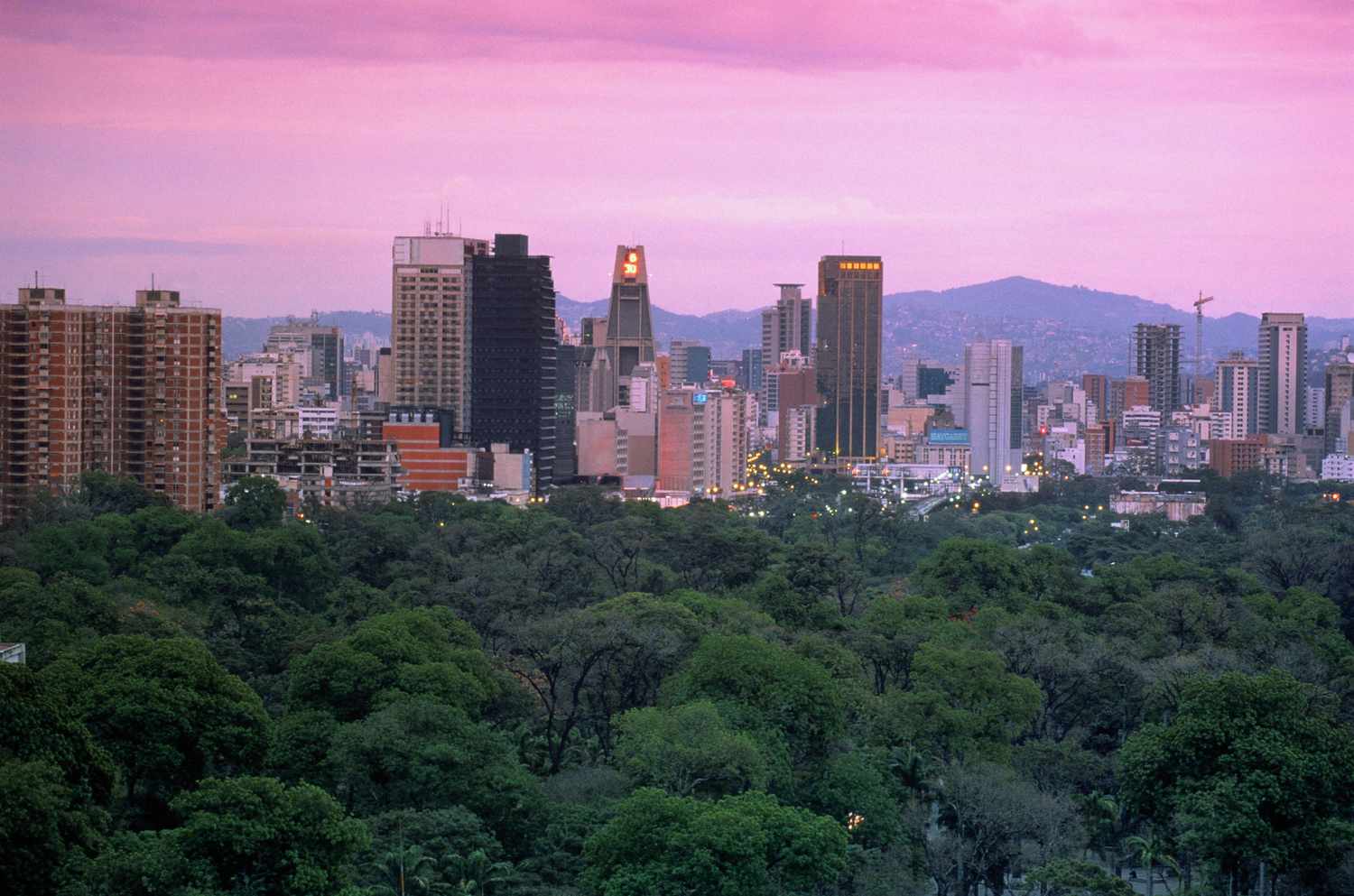 Plaza Venezuela in foreground