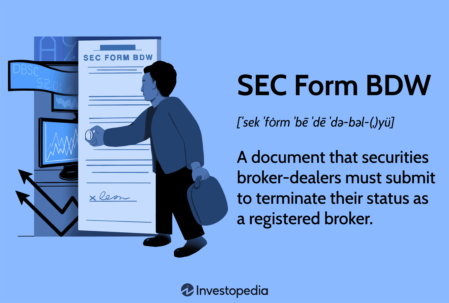 SEC Form BDW: A document that securities broker-dealers must submit to terminate their status as a registered broker.