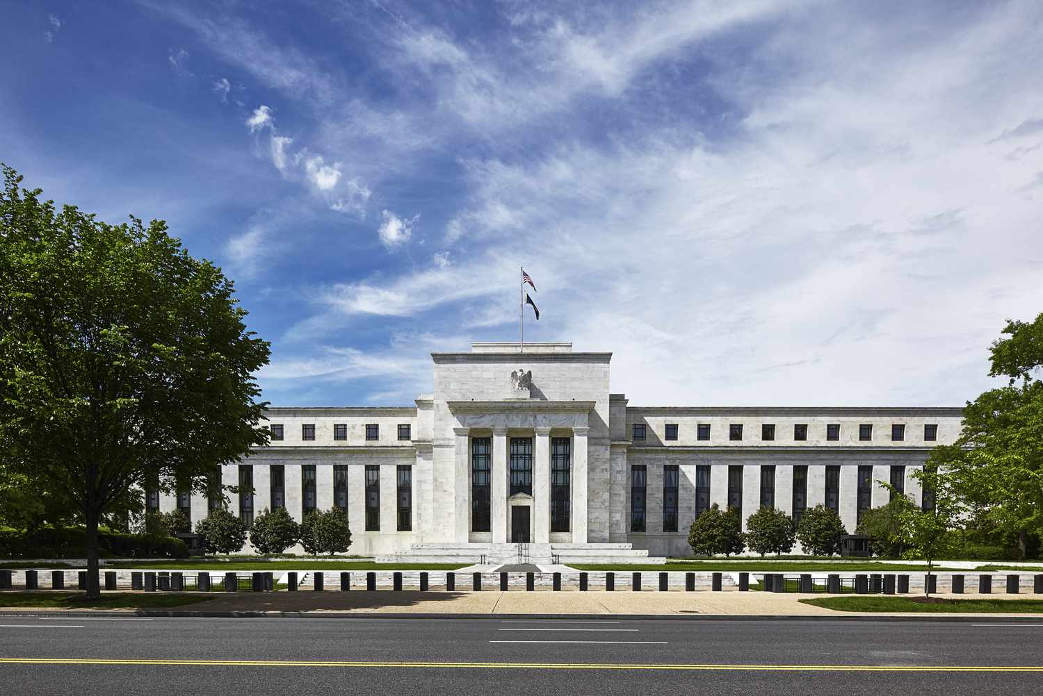 The Federal Reserve Headquarters in Washington DC on a sunny day