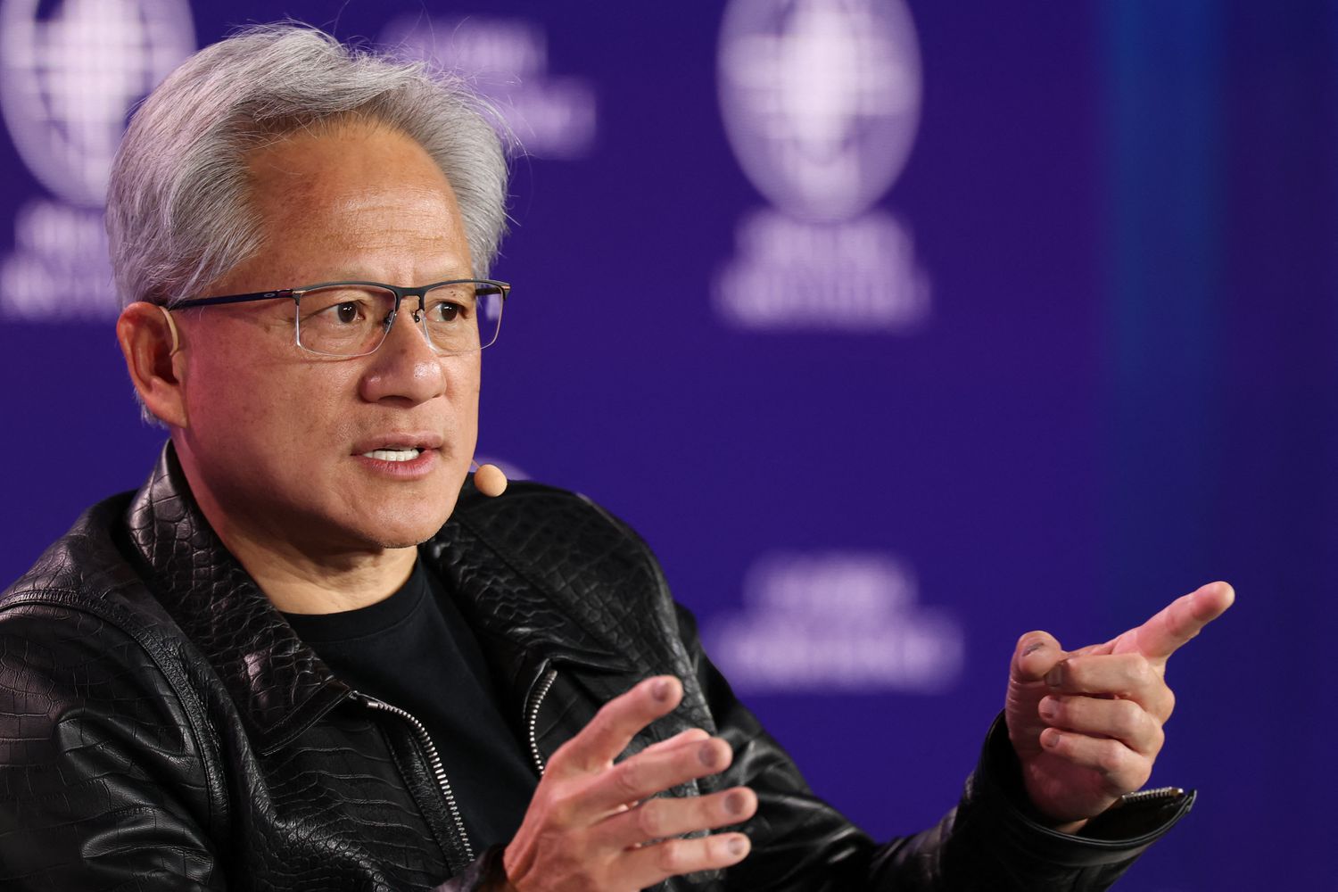 Nvidia CEO Jensen Huang speaks during the Milken Institute Global Conference in Beverly Hills, California on May 6, 2025. 