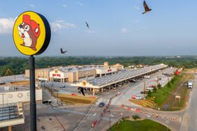 In an aerial view, the Buc-ee's convenience store is seen on June 12, 2024 in Luling, Texas.