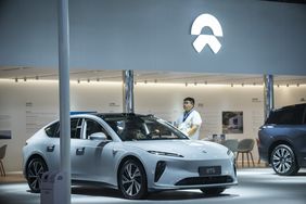 NIO booth is seen during Green and Smart Auto Shanghai 2024 at the Shanghai New International Expo Center on June 6, 2024 in Shanghai, China