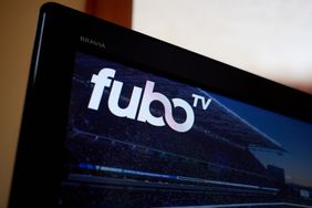 The FuboTV app on a television arranged in New York, US, on Feb. 21, 2024