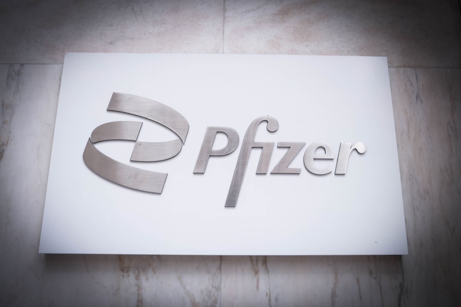 Exterior view of the Pfizer headquarters building in New York City.