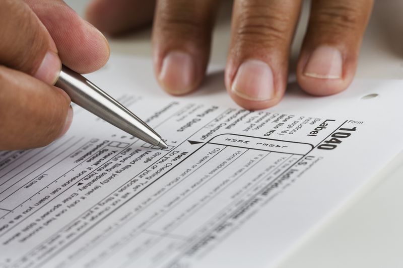 Man doing his taxes