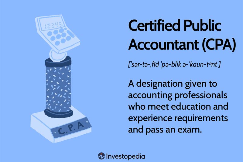 Certified Public Accountant (CPA): A designation given to accounting professionals who meet education and experience requirements and pass an exam.