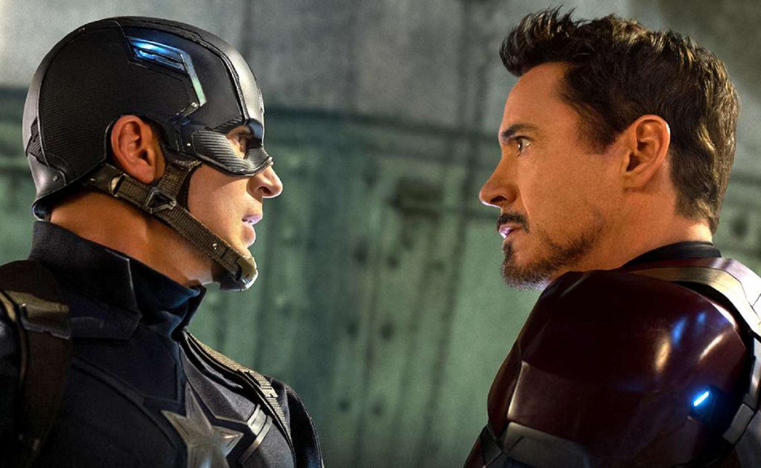 Captain America (Chris Evans) and Iron Man (Robert Downey Jr.) in “Captain America: Civil War”