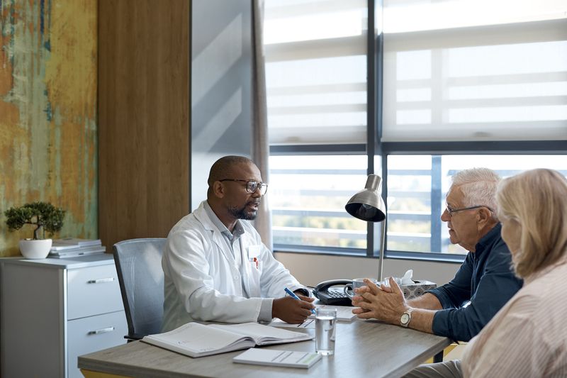 Government worker meeting with two people 