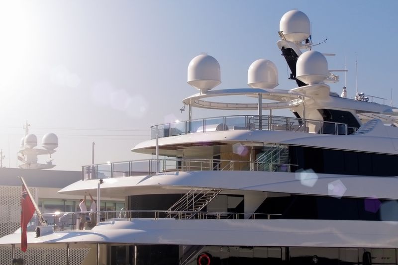 Close-up of a luxury yacht