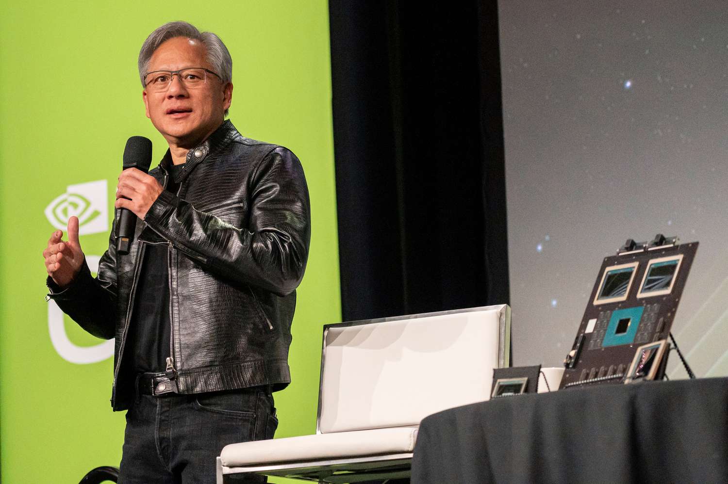 Nvidia CEO Jensen Huang at Nvidia's GPU Technology Conference in San Jose, California on March 19, 2024.