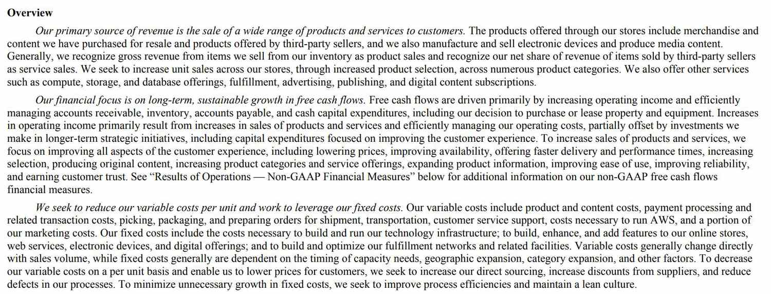 Amazon, 2021 Financial Statements (MD&A)