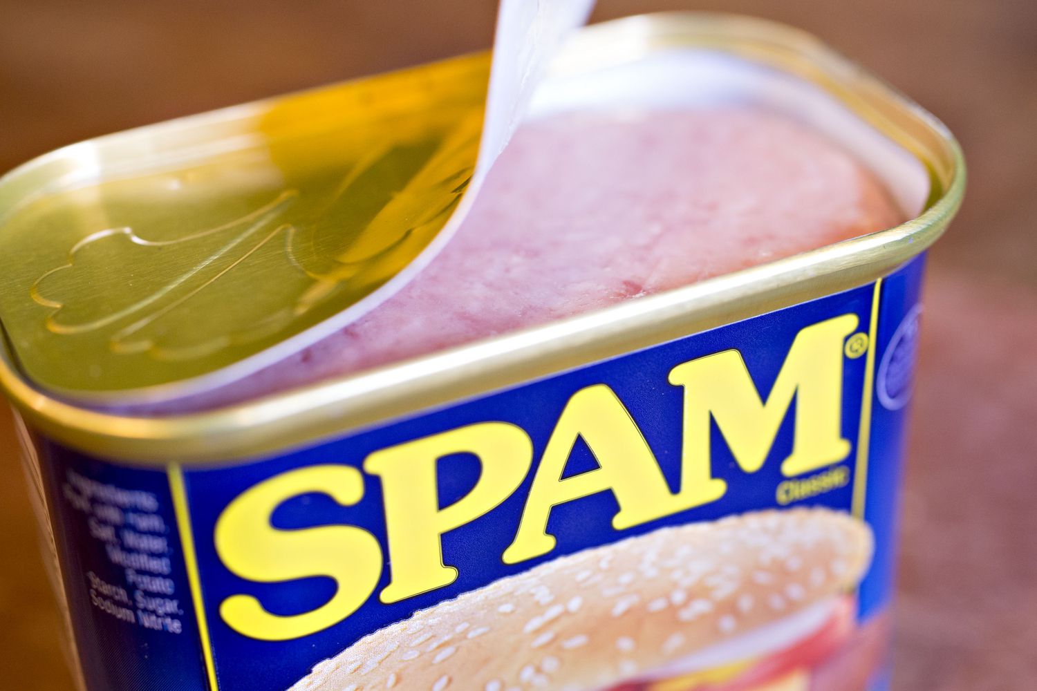A can of Hormel Foods Corp. Spam brand cooked meat