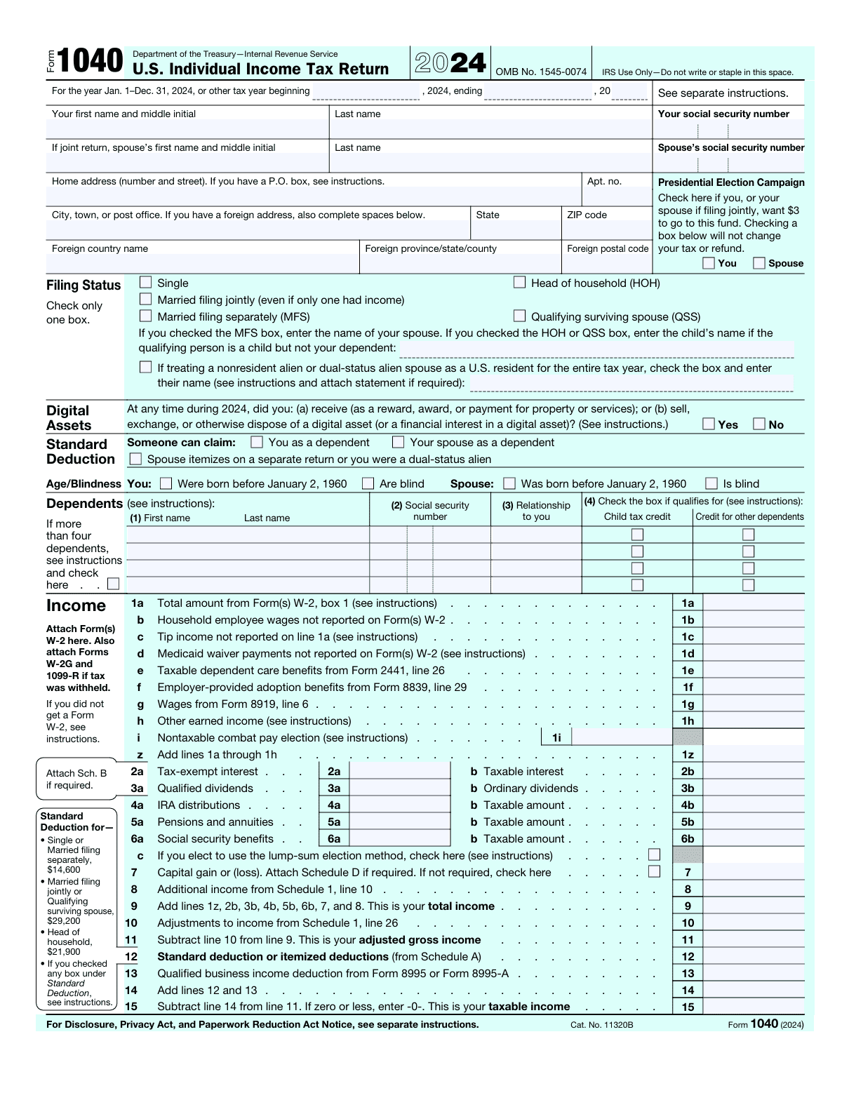 2024 1040 form