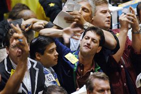 Traders on the floor of an exchange