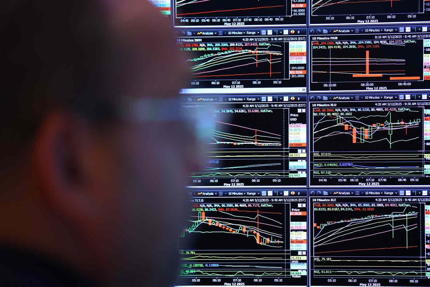 A trader works the floor of the New York Stock Exchange on Monday, May 12. 
