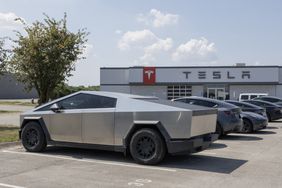 Tesla Cybertruck at dealership.