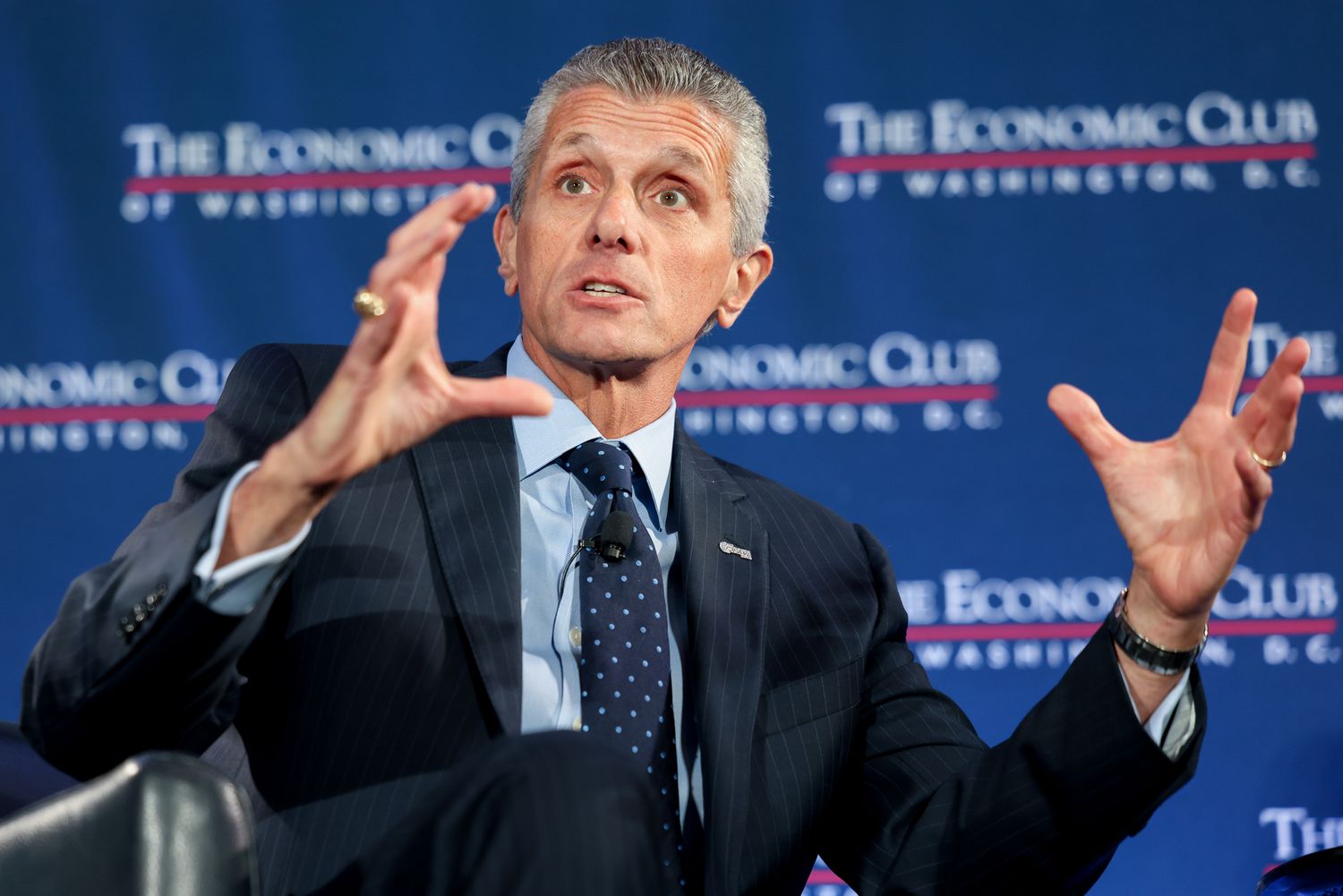 David Cordani, president and chief executive officer of Cigna Corp., during an Economic Club of Washington event in Washington, DC, US, on Wednesday, March 26, 2025. 