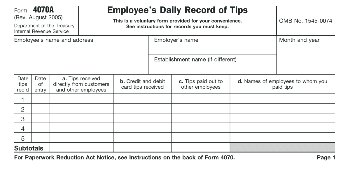 Form 4070A