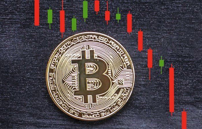 Bitcoin and candlestick chart