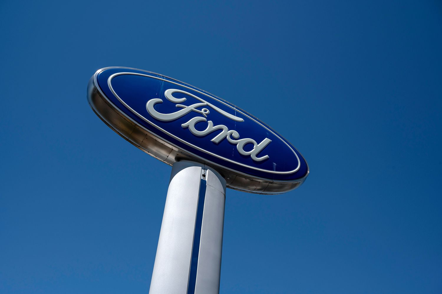 Ford signage at a dealership.
