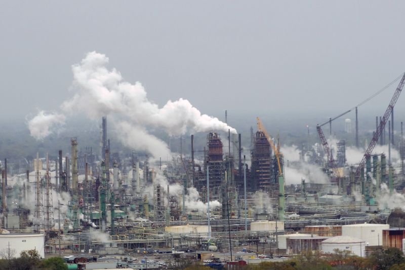 Exxon Mobil Refinery in Baton Rouge, Louisiana, seen from the top of the Louisiana State Capitol.