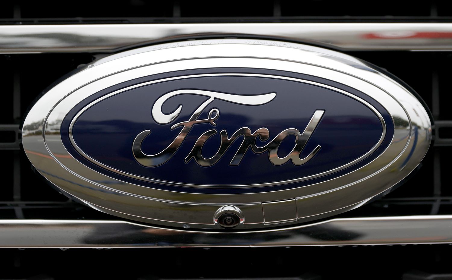 Ford logo on a vehicle.