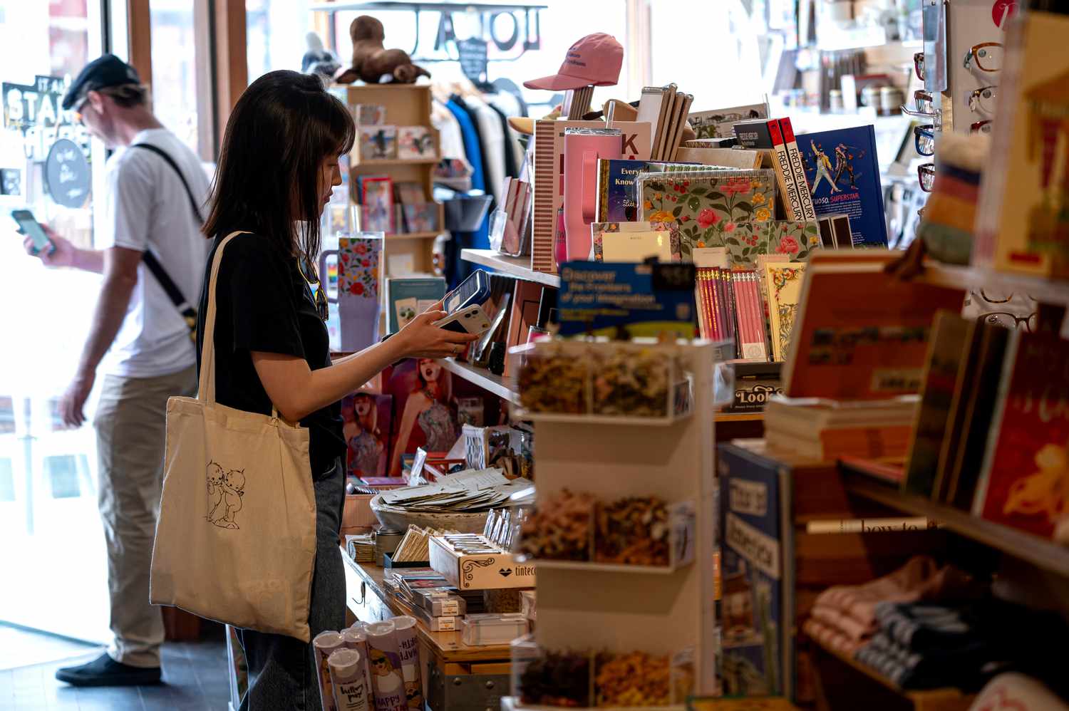 A customer looks at products for sale at a store in San Francisco, California, US, on Friday, June 7, 2024. 