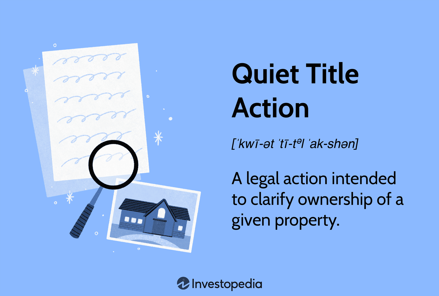 Quiet Title Action: A legal action intended to clarify ownership of a given property.