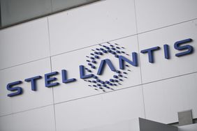 Stellantis logo on a plant in Italy