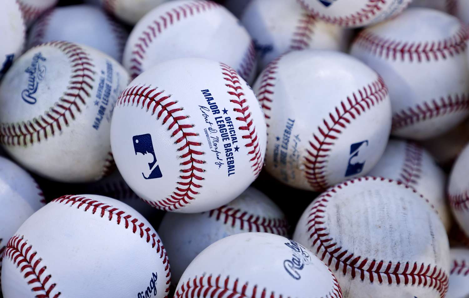 A pile of baseballs used in a spring training game in Arlington, Texas, earlier this month. 
