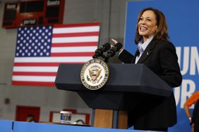 US Vice President and Democratic presidential candidate Kamala Harris speaks at a Labor Day event at Northwestern High School in Detroit, Michigan, September 2, 2024. 