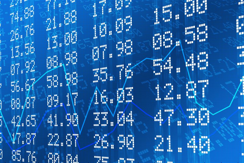 Stock exchange graph and numbers