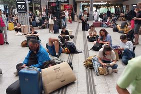 Train stations in Paris are crowded with passengers on July 26, 2024, 