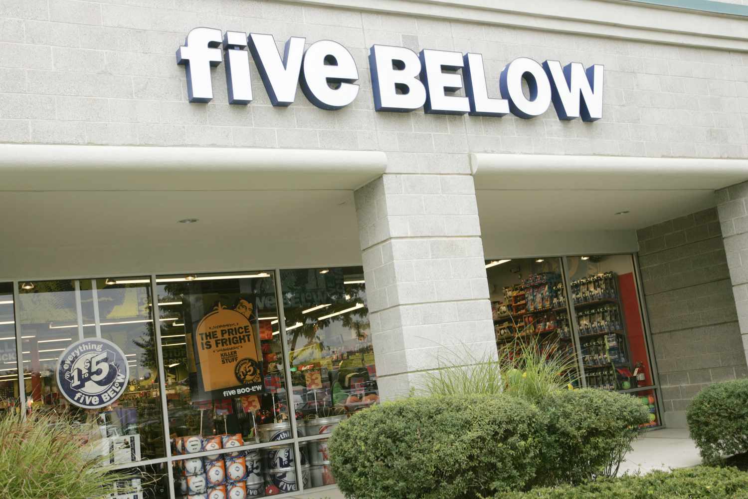 A Five Below store viewed from outside. 