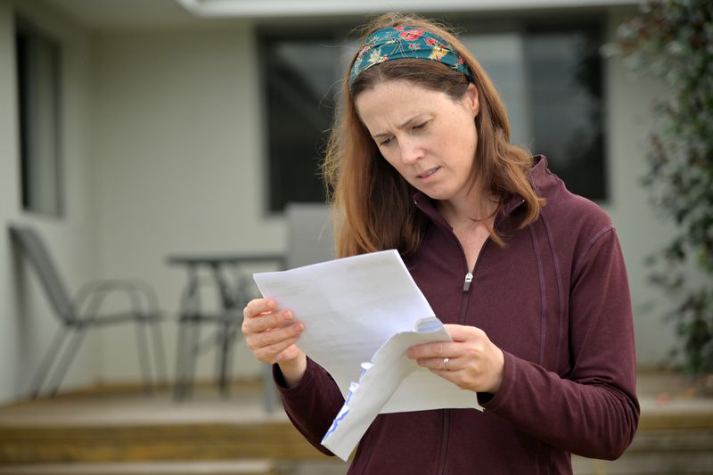 Homeowner receiving letter about home equity loan entering foreclosure upon failure of payments.