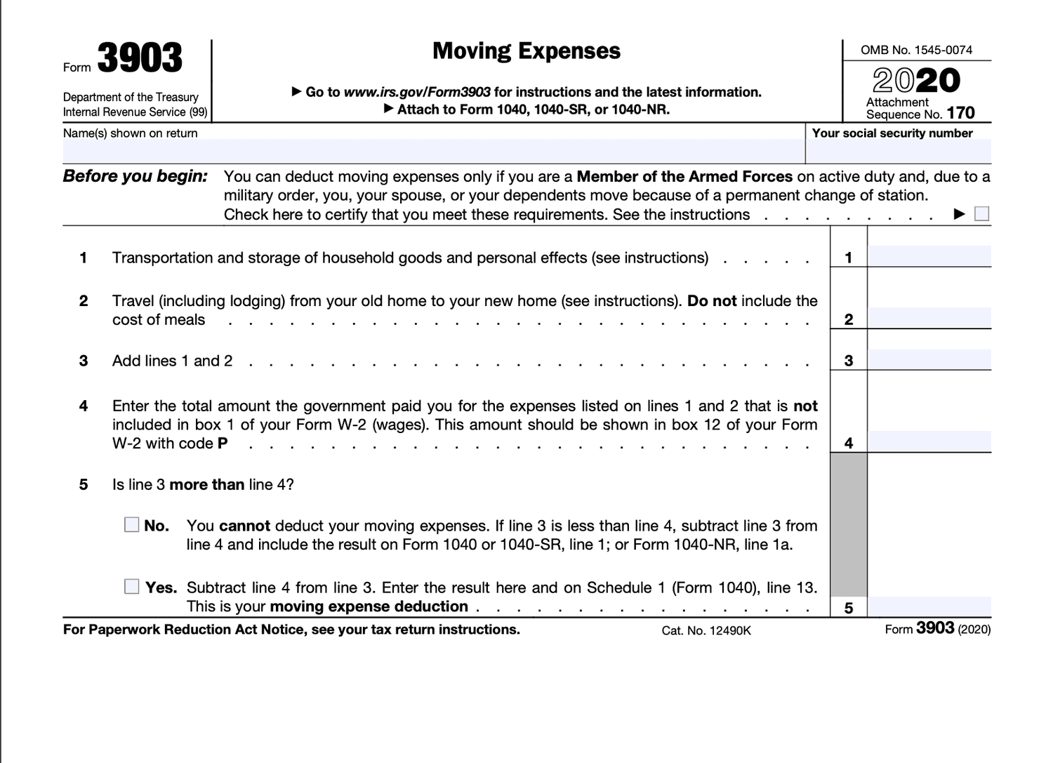 Form 3903