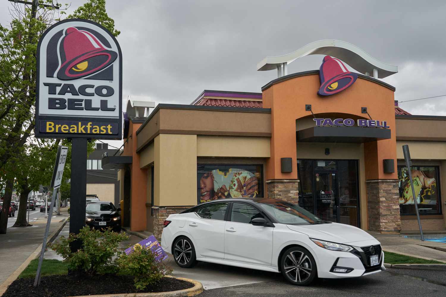 Yum! Brands subsidiary Taco Bell's drive-through lane in New Hyde Park, New York