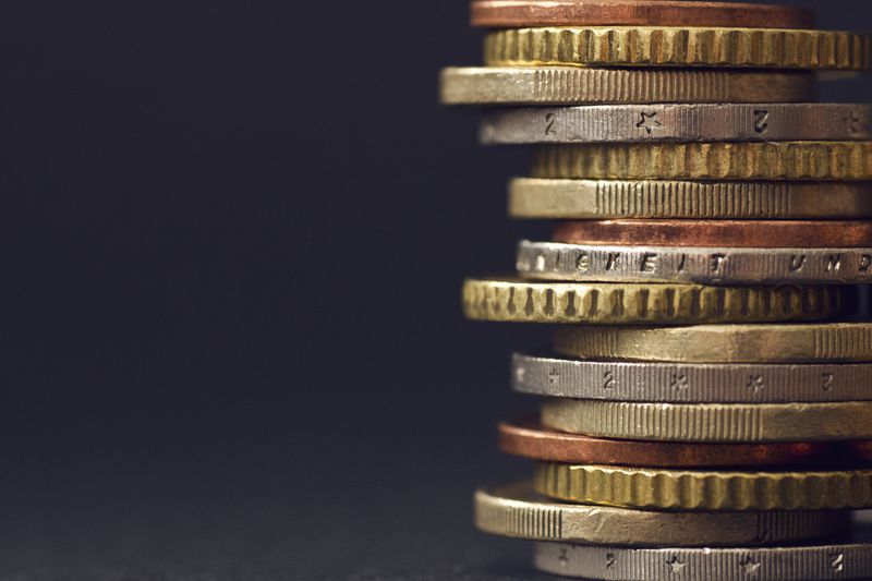 Macro coins stack.