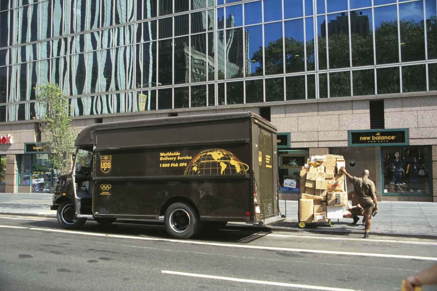 A UPS truck with packages ready for delivery