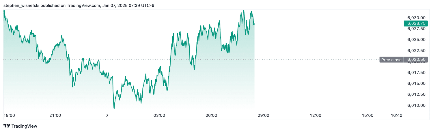S&P 500 futures - Jan. 7, 2025